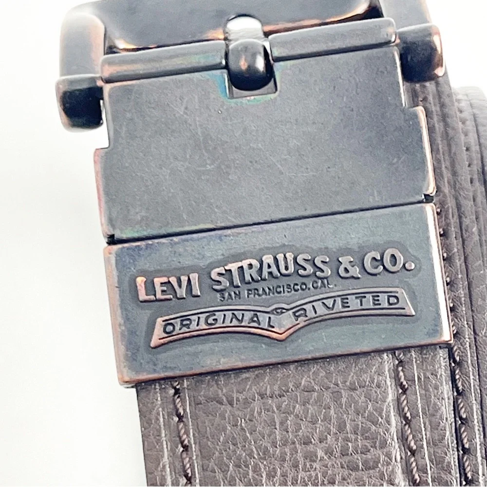 LEVI’S STRAUSS Dark Brown Leather Belt, Size 42